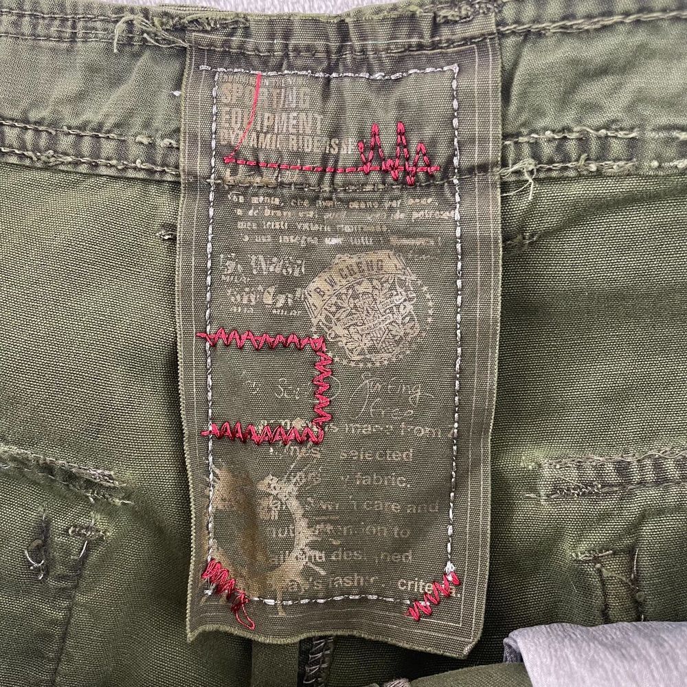 Vintage Japanese Junye Cargo Pants Men 32‎ Green Camo Paratrooper Tactical Y2K - Picture 3 of 16